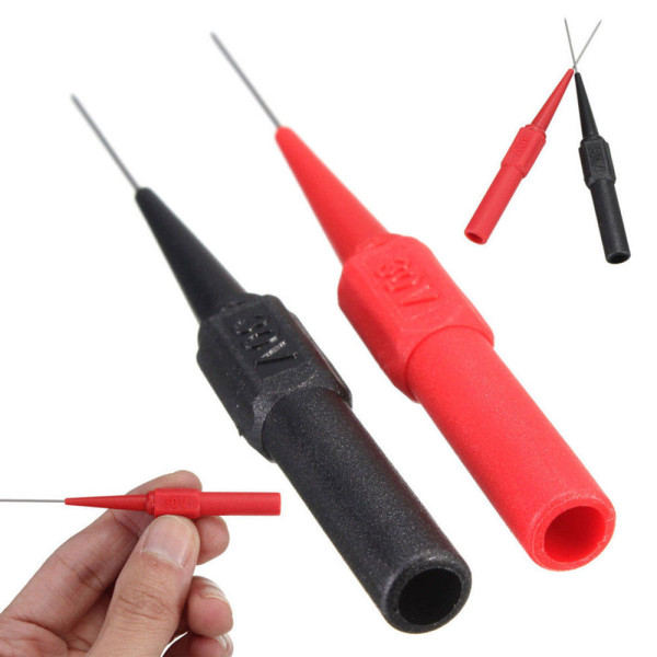 2X Multimeter Test Lead Extention Back Probes Sharp Needle Micro Pin For Banana